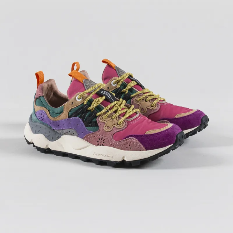 Flower Mountain Womens Yamano 3 Shoes Burgundy Fuchsia Cipria Suede Nylon