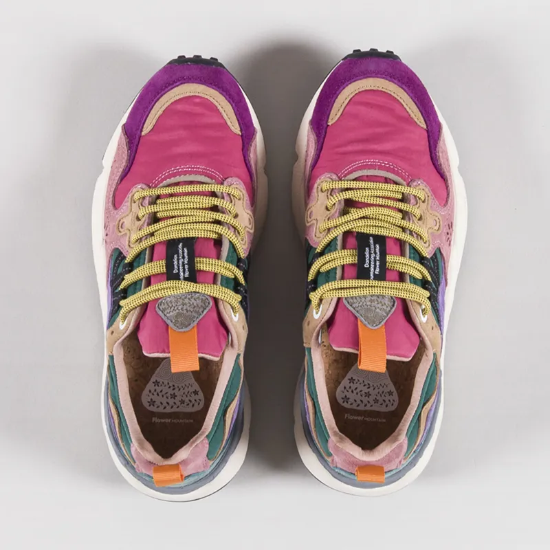 Flower Mountain Womens Yamano 3 Shoes Burgundy Fuchsia Cipria Suede Nylon-6