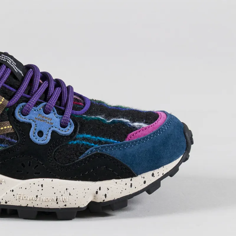 Flower Mountain Yamano 3 Shoes Navy Black Dark Green Suede Woolen Stripe-5