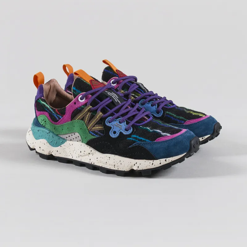 Flower Mountain Yamano 3 Shoes Navy Black Dark Green Suede Woolen Stripe