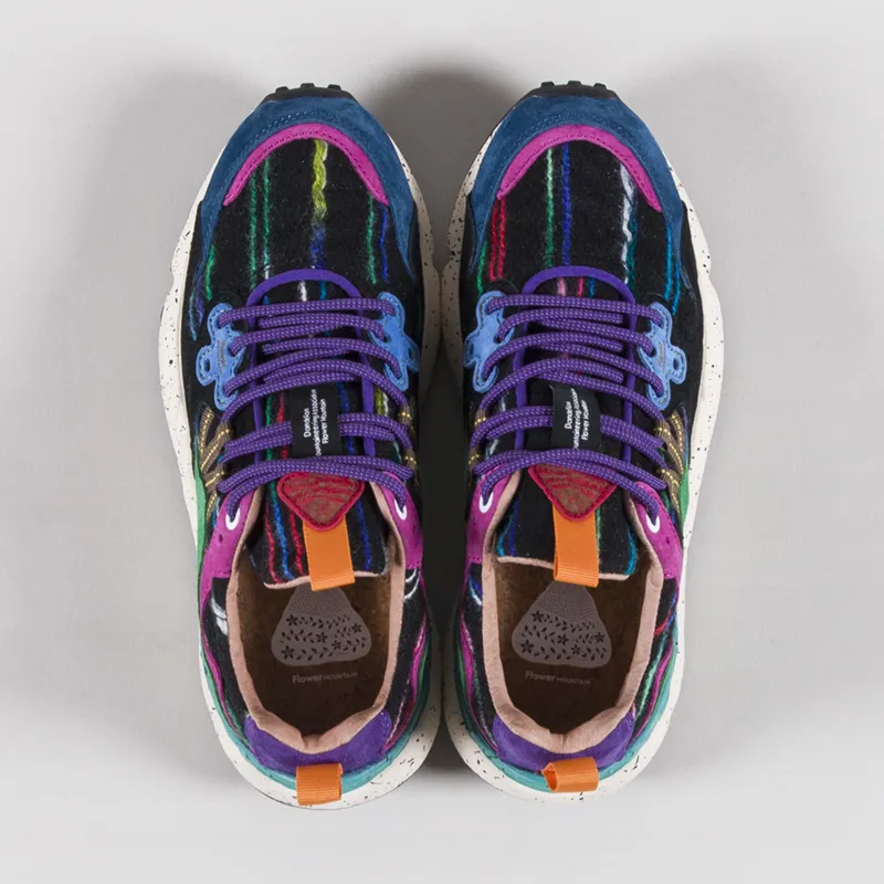 Flower Mountain Yamano 3 Shoes Navy Black Dark Green Suede Woolen Stripe-6