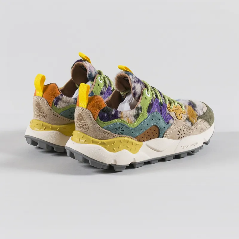 Flower Mountain Womens Yamano 3 Shoes Grey Taupe Dark Green Suede Teddy-1