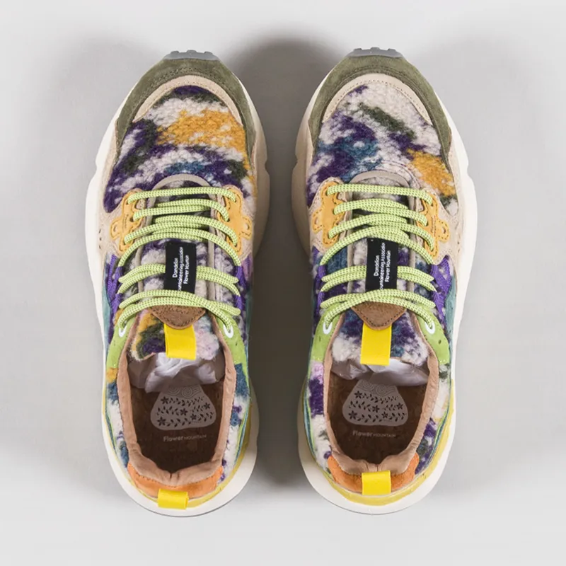 Flower Mountain Womens Yamano 3 Shoes Grey Taupe Dark Green Suede Teddy-6