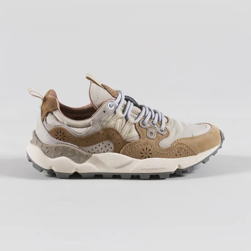 Flower Mountain Womens Yamano 3 Shoes Mud Beige Grey Suede Nylon-2