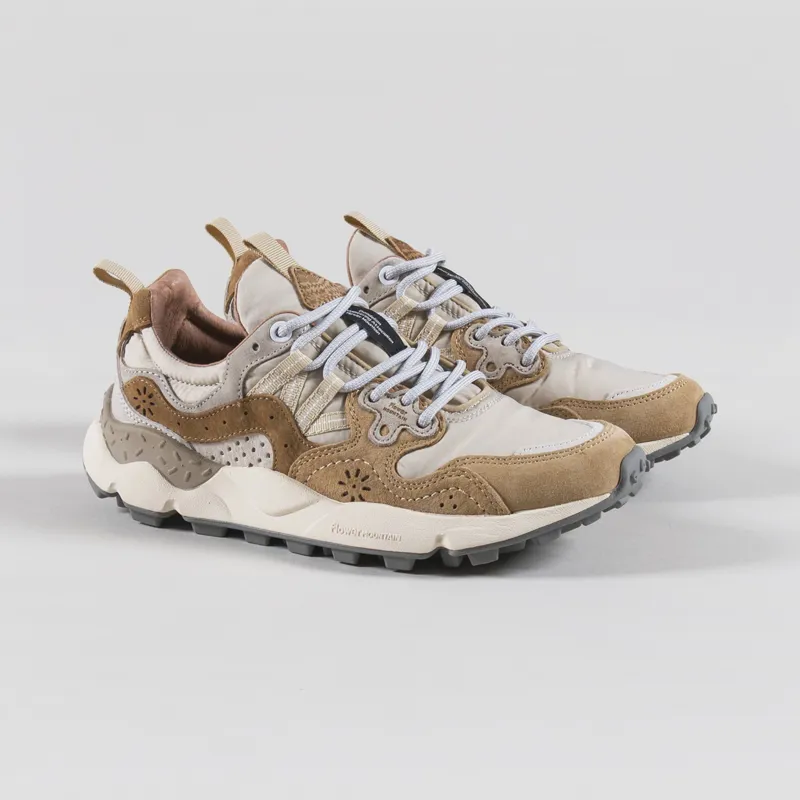 Flower Mountain Womens Yamano 3 Shoes Mud Beige Grey Suede Nylon