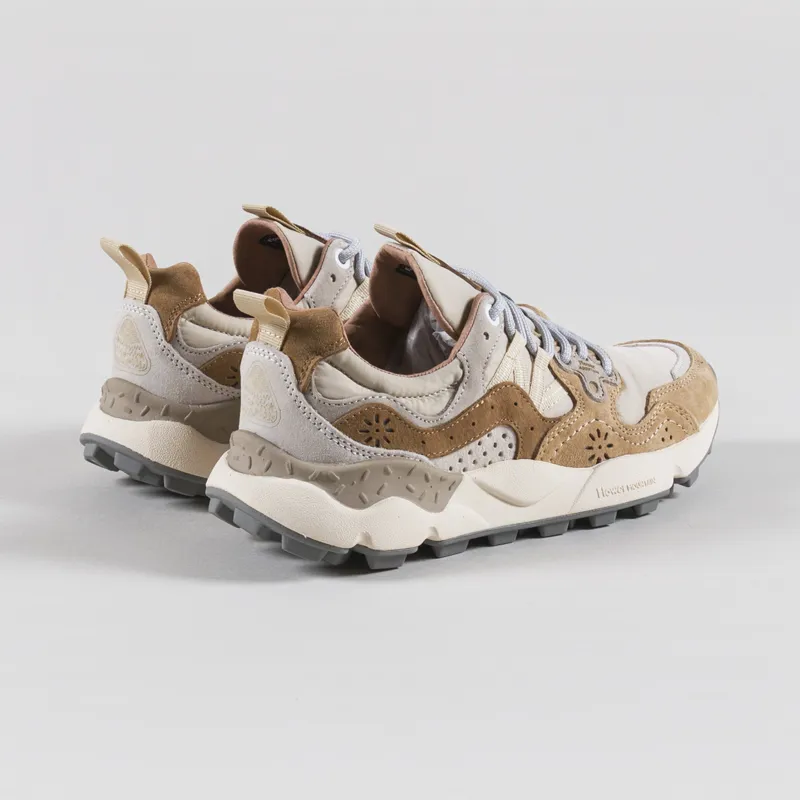 Flower Mountain Womens Yamano 3 Shoes Mud Beige Grey Suede Nylon-1