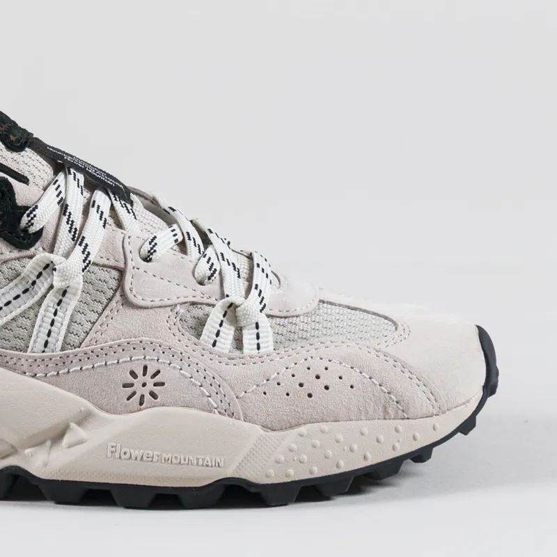 Flower Mountain Womens Tiger Hill Shoes Off White Suede Nylon Mesh-5