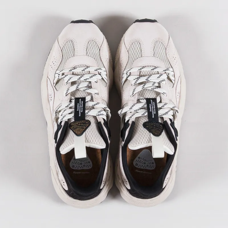 Flower Mountain Womens Tiger Hill Shoes Off White Suede Nylon Mesh-6