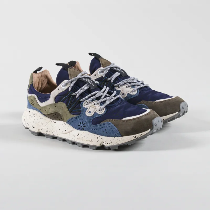 Flower Mountain Yamano 3 Shoes Light Brown Light Blue Violet Suede Nylon