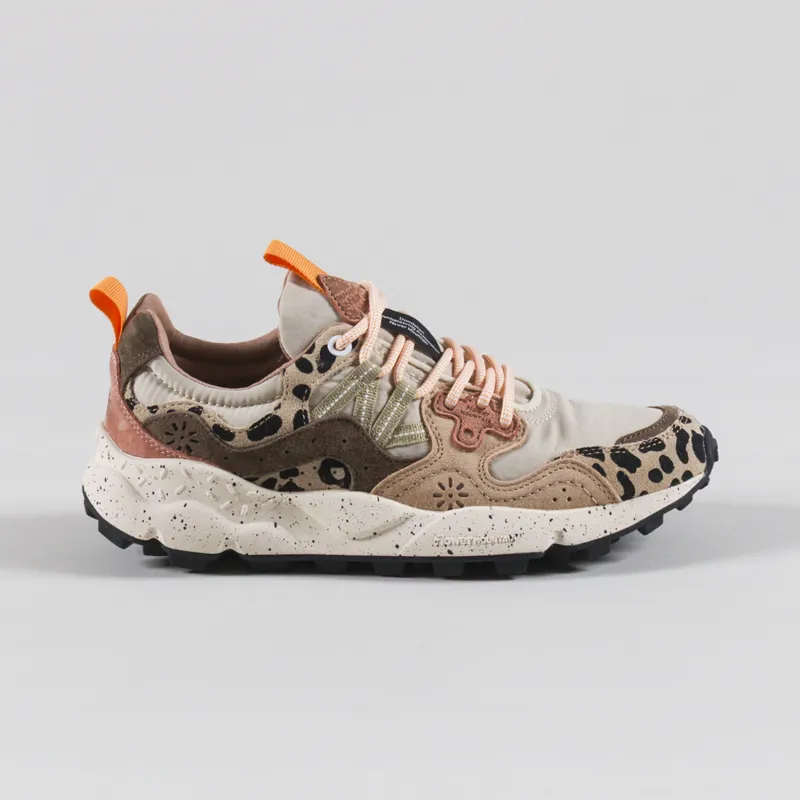 Flower Mountain Womens Yamano 3 Shoes Beige Milk Light Brown Suede Print Nylon-2