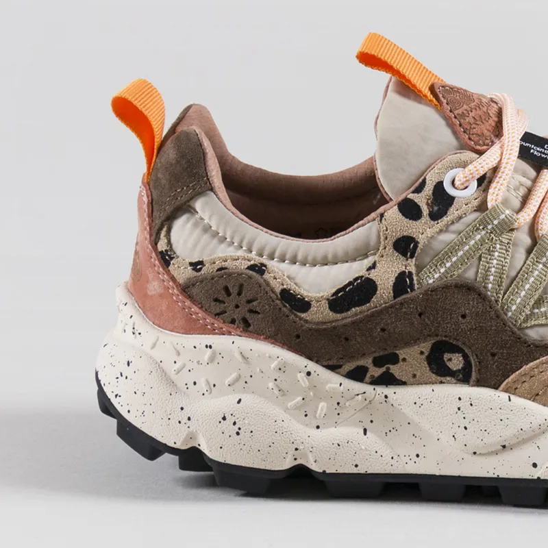 Flower Mountain Womens Yamano 3 Shoes Beige Milk Light Brown Suede Print Nylon-4