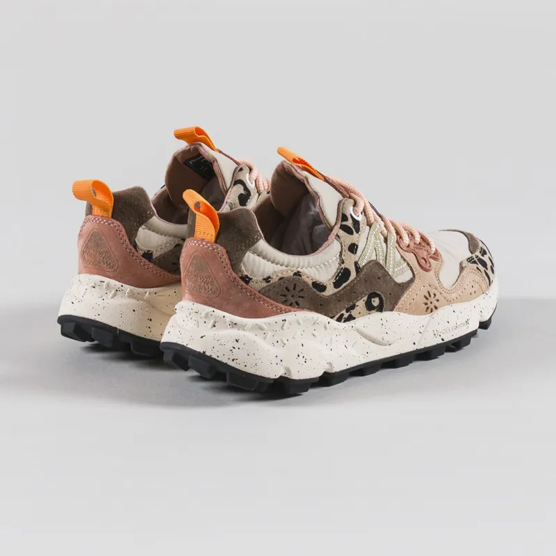 Flower Mountain Womens Yamano 3 Shoes Beige Milk Light Brown Suede Print Nylon-1