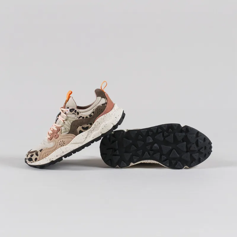 Flower Mountain Womens Yamano 3 Shoes Beige Milk Light Brown Suede Print Nylon-3