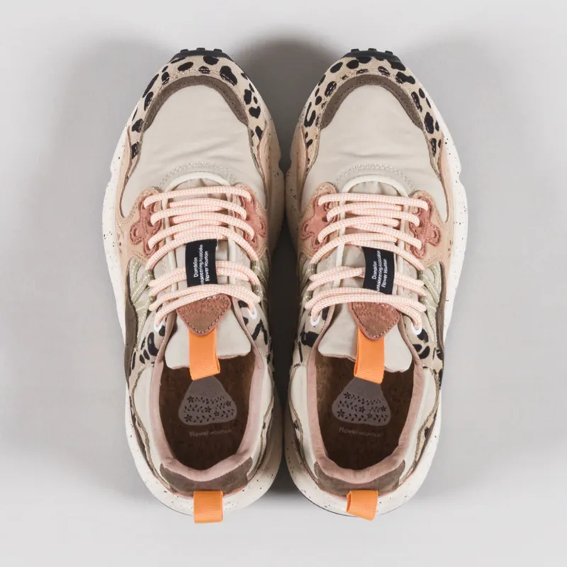 Flower Mountain Womens Yamano 3 Shoes Beige Milk Light Brown Suede Print Nylon-6