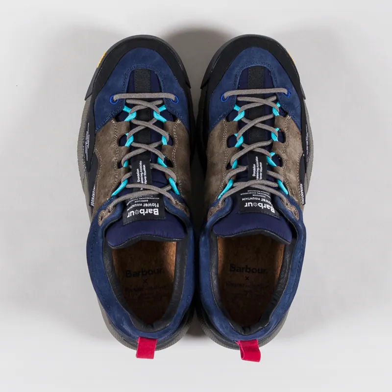 Flower Mountain x Barbour Back Country Shoes Navy Olive-4
