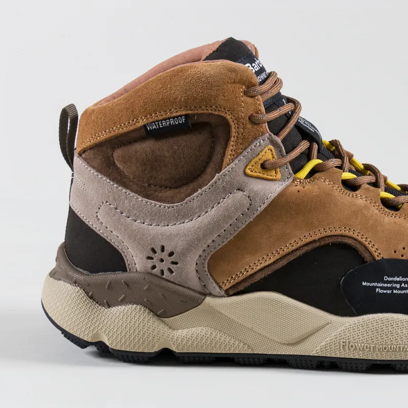 Flower Mountain x Barbour Back Country Mid Shoes Brown Beige-4