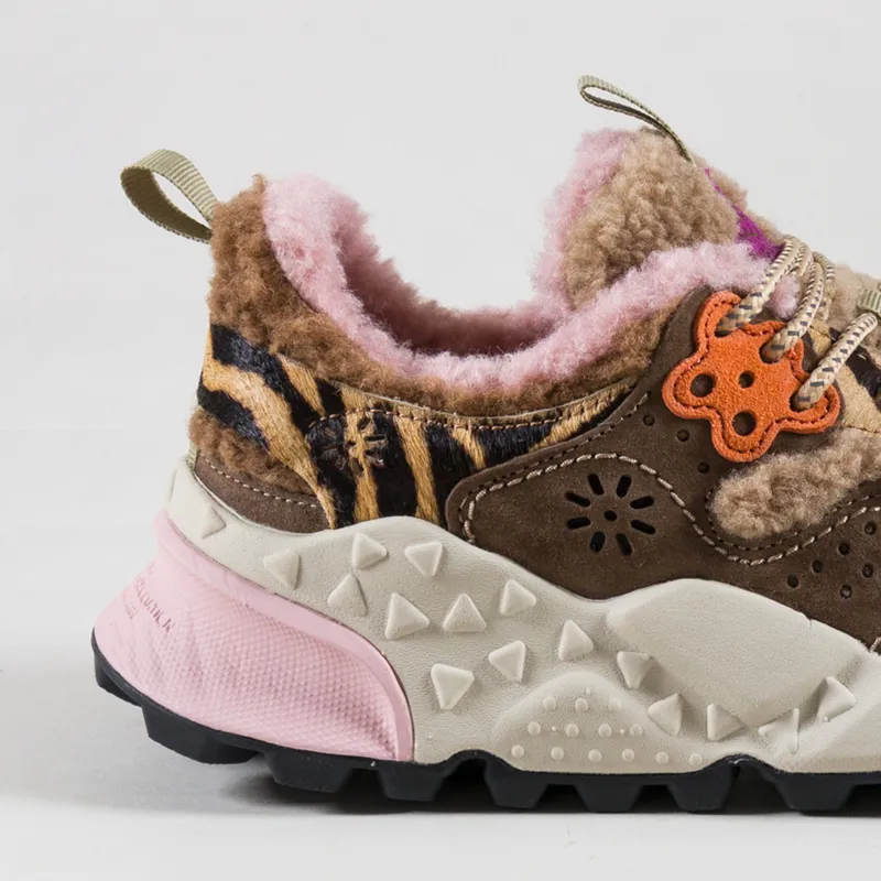 Flower Mountain Womens Kotetsu Shoes Khaki Beige Pony Hair Teddy-4