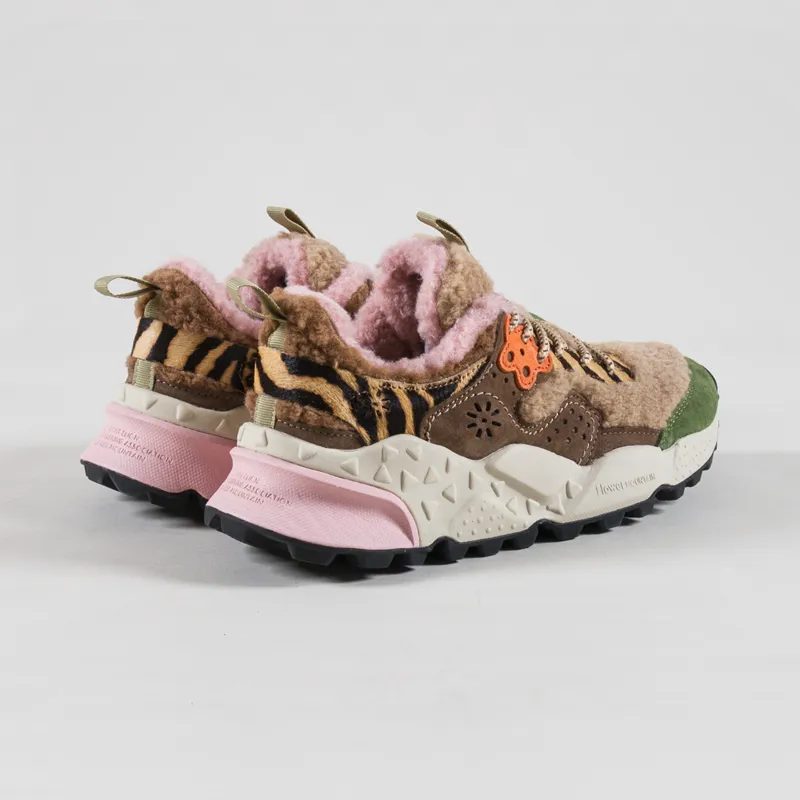 Flower Mountain Womens Kotetsu Shoes Khaki Beige Pony Hair Teddy-1