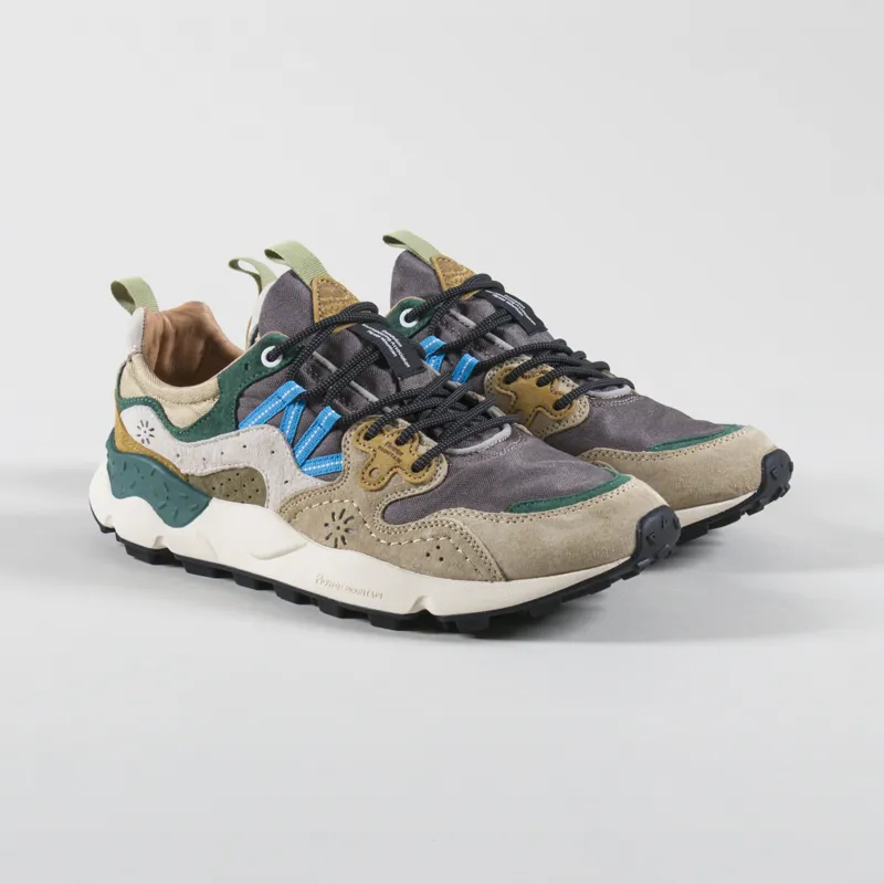 Flower Mountain Yamano 3 Shoes Taupe White Green Cordura