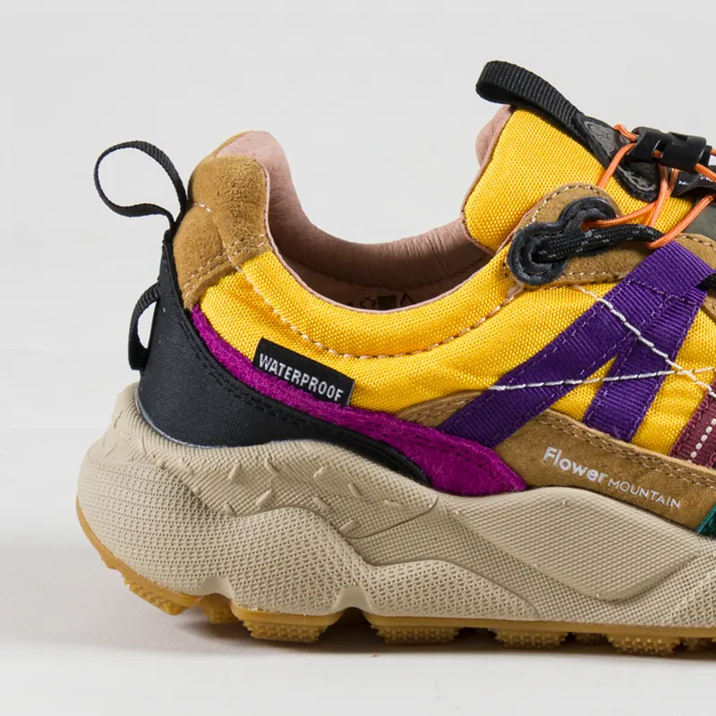 Flower Mountain Womens Iwano 2 Shoes Black Cognac Yellow-4