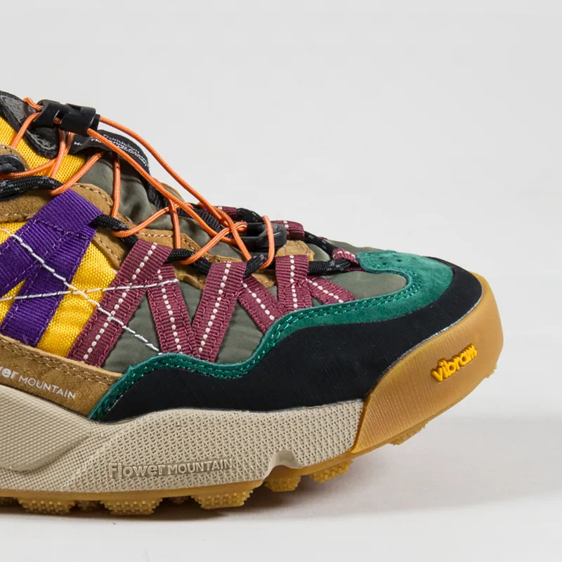 Flower Mountain Womens Iwano 2 Shoes Black Cognac Yellow-5