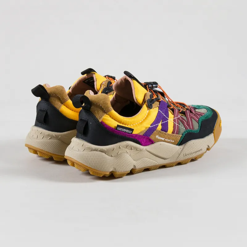 Flower Mountain Womens Iwano 2 Shoes Black Cognac Yellow-1