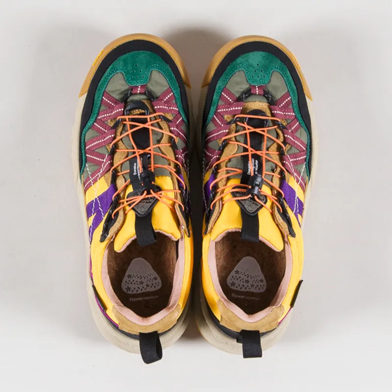 Flower Mountain Womens Iwano 2 Shoes Black Cognac Yellow-6