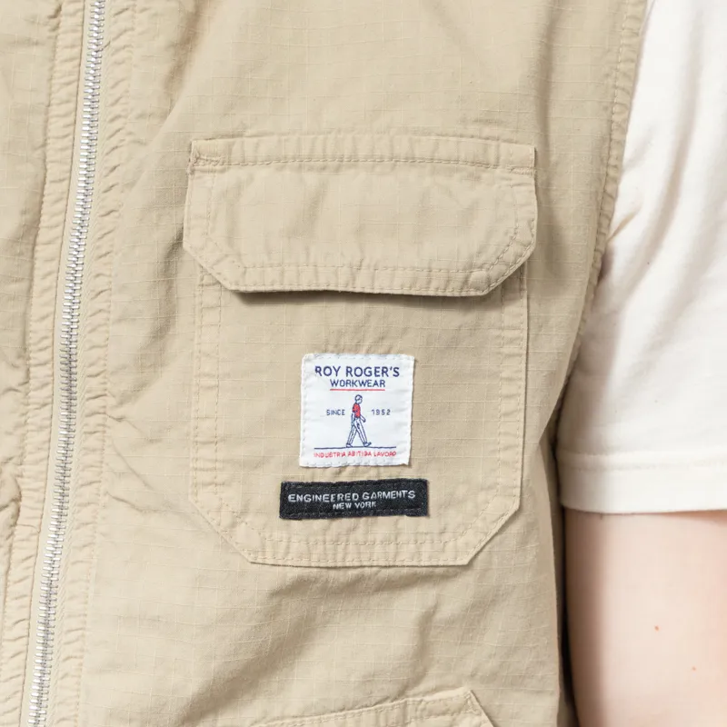 Roy Rogers Workwear x Engineered Garments Hooded Field Vest Khaki-5