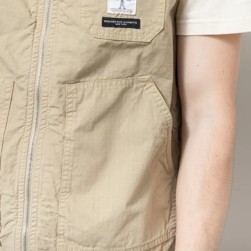 Roy Rogers Workwear x Engineered Garments Hooded Field Vest Khaki-6