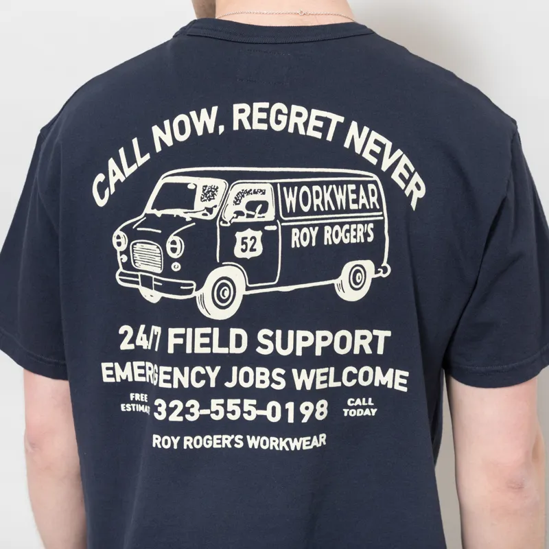 Roy Rogers Workwear Call Now T Shirt Navy-3