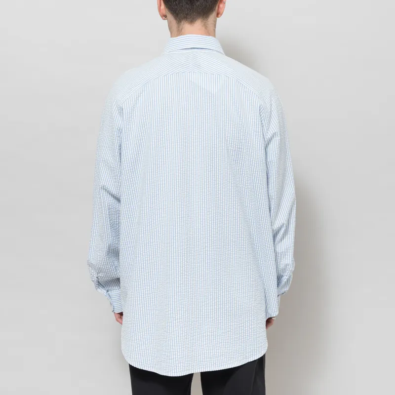 Roy Rogers Workwear x Engineered Garments Raglan Seersucker Shirt Blue-2