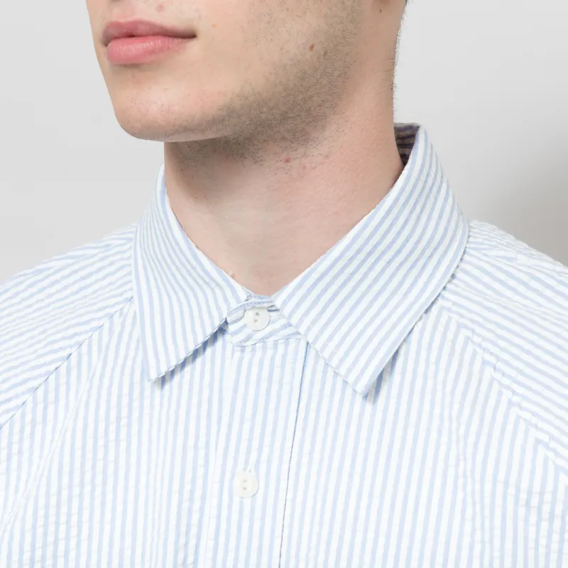 Roy Rogers Workwear x Engineered Garments Raglan Seersucker Shirt Blue-3