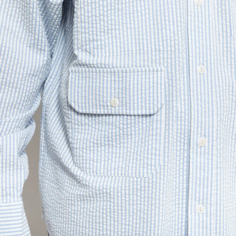 Roy Rogers Workwear x Engineered Garments Raglan Seersucker Shirt Blue-6