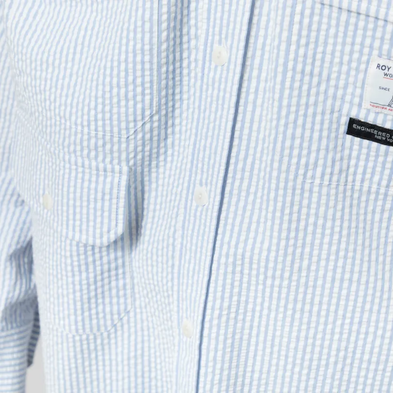 Roy Rogers Workwear x Engineered Garments Raglan Seersucker Shirt Blue-5