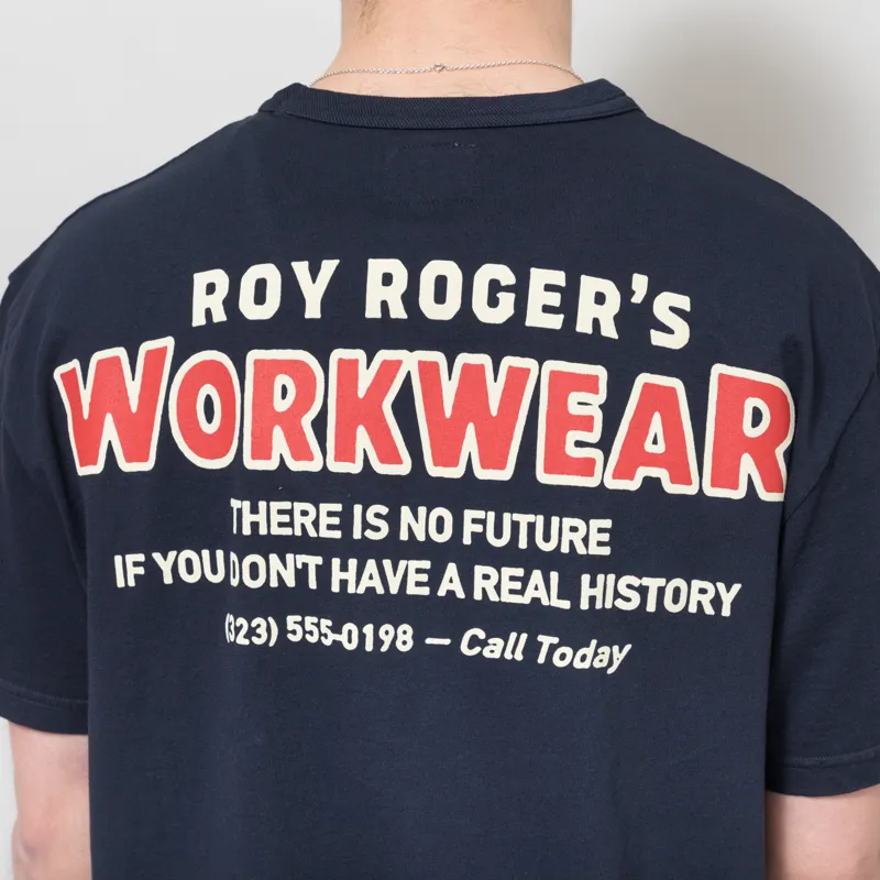 Roy Rogers Workwear Logo T Shirt Navy-3