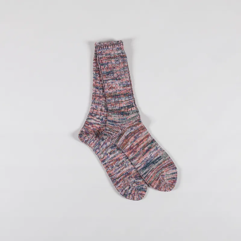 Anonymous Ism 5 Colour Mix Crew Socks Orange