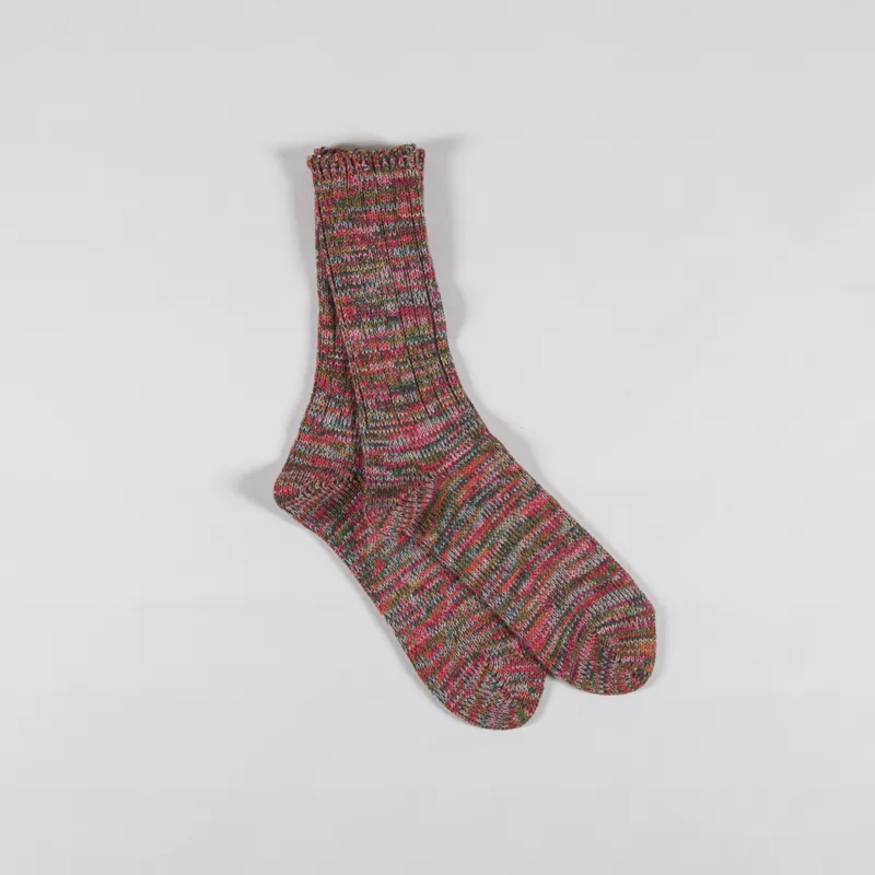 Anonymous Ism 5 Colour Mix Crew Socks Red