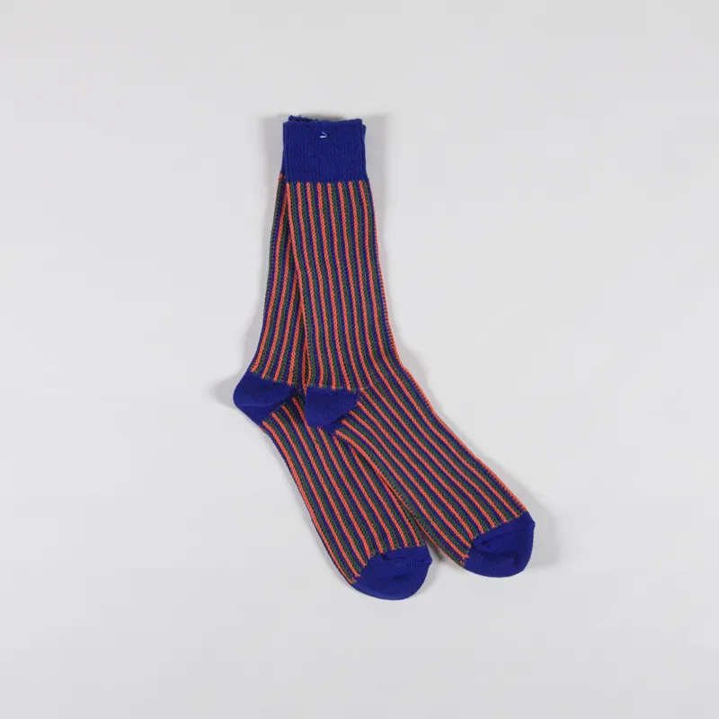 Anonymous Ism JQ Stripe Crew Socks Navy
