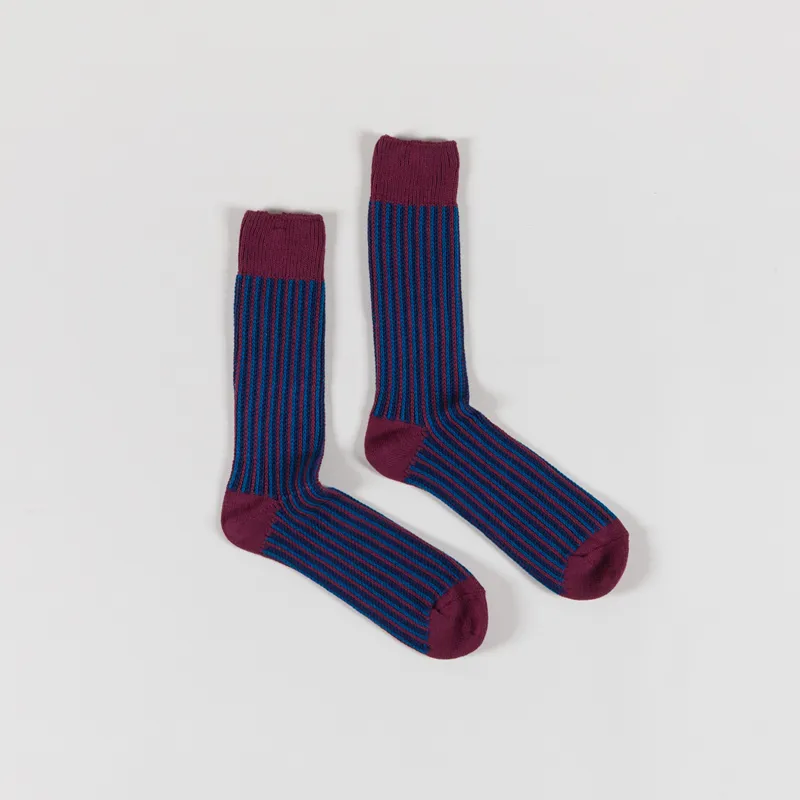 Anonymous Ism JQ Stripe Crew Socks Red