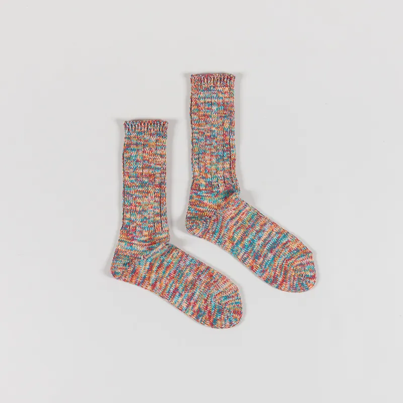 Anonymous Ism 5 Colour Mix Crew Socks Red