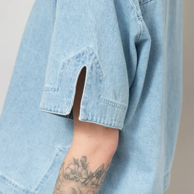 Bobo Choses Womens Relaxed Denim Polo Shirt Blue-6