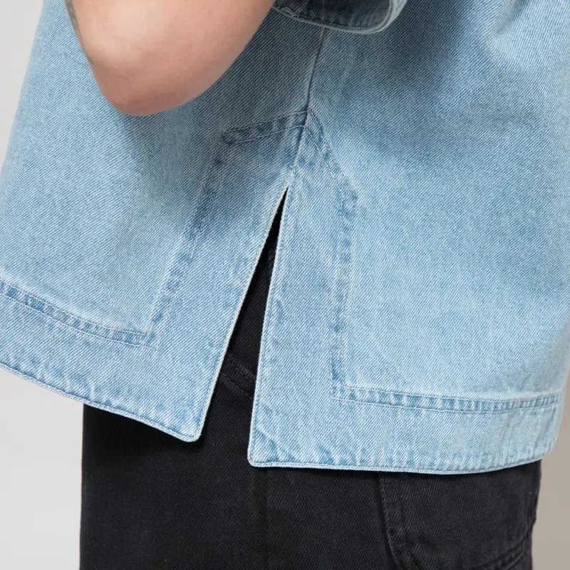 Bobo Choses Womens Relaxed Denim Polo Shirt Blue-8