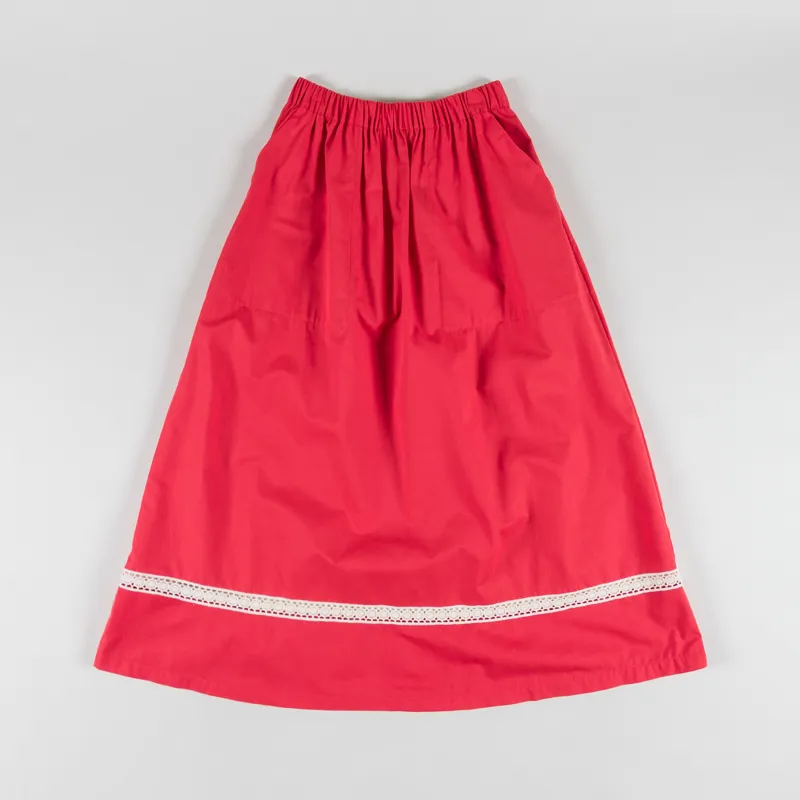 Bobo Choses Womens Contrast Trim Evase Skirt Red