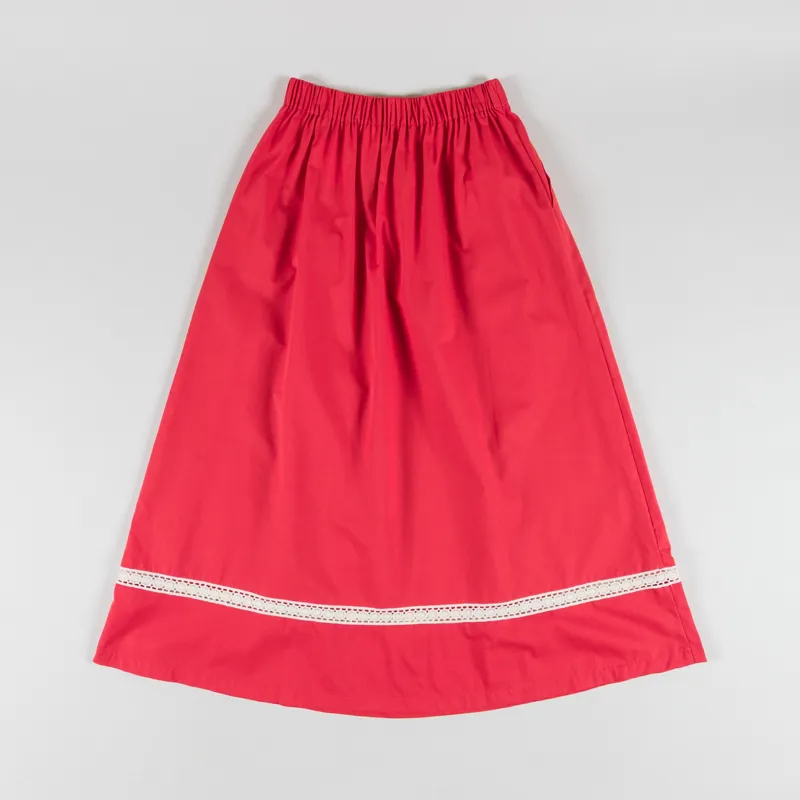 Bobo Choses Womens Contrast Trim Evase Skirt Red-1