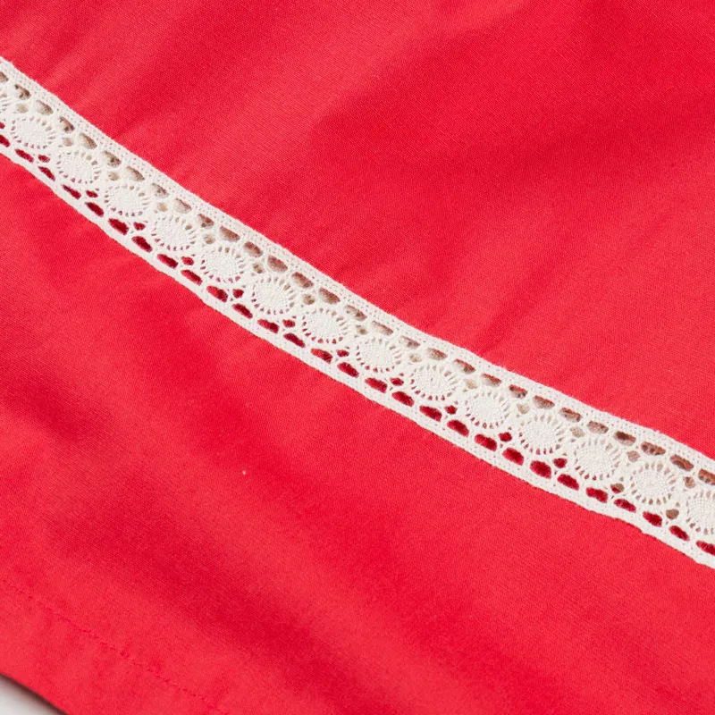 Bobo Choses Womens Contrast Trim Evase Skirt Red-5