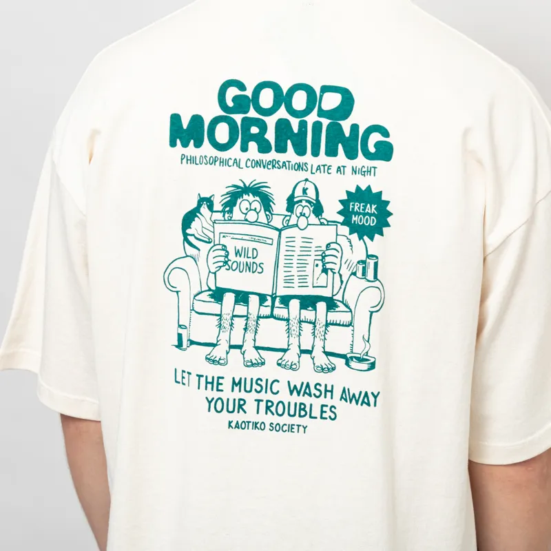 Kaotiko Good Morning T Shirt Ivory-5