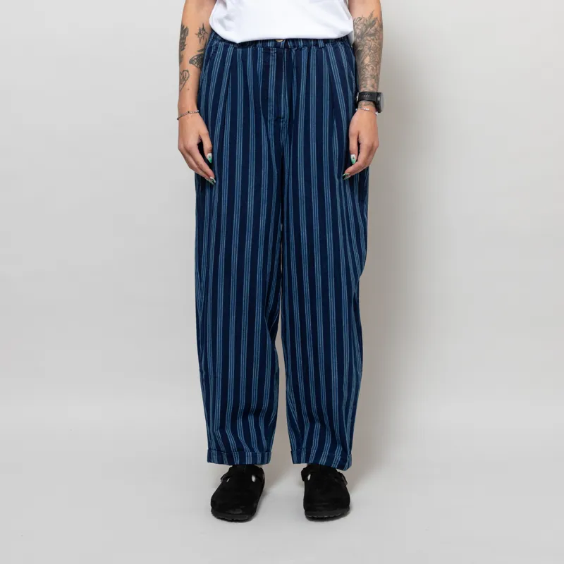 Indi And Cold Womens Baggy Elastic Pants Indigo