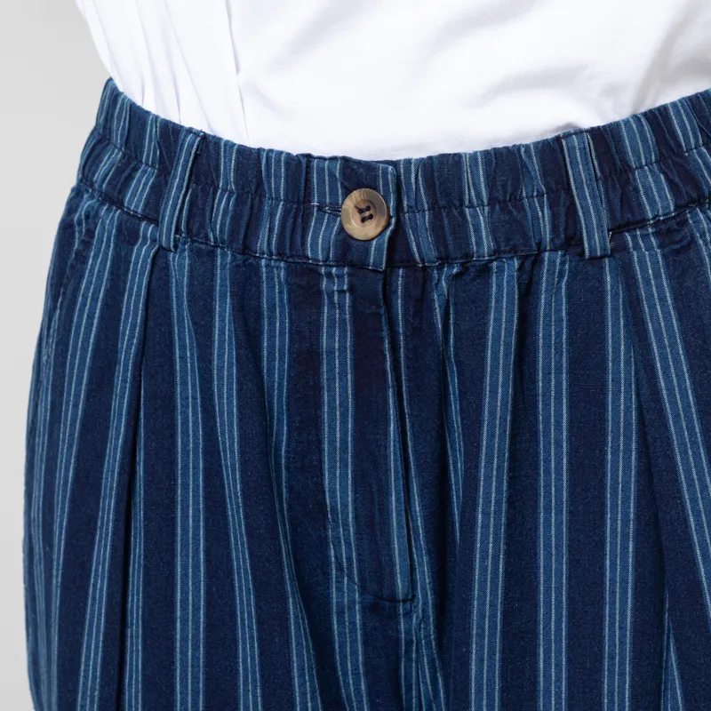 Indi And Cold Womens Baggy Elastic Pants Indigo-5