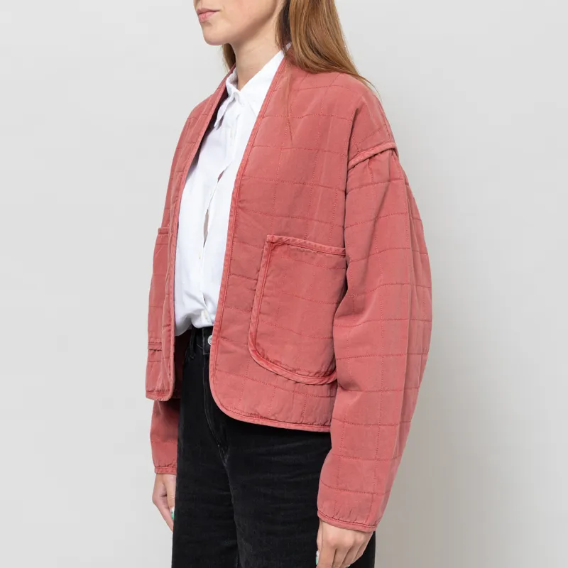 Indi And Cold Womens Quilted Kimono Jacket Raspberry-1