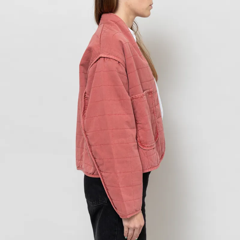 Indi And Cold Womens Quilted Kimono Jacket Raspberry-4